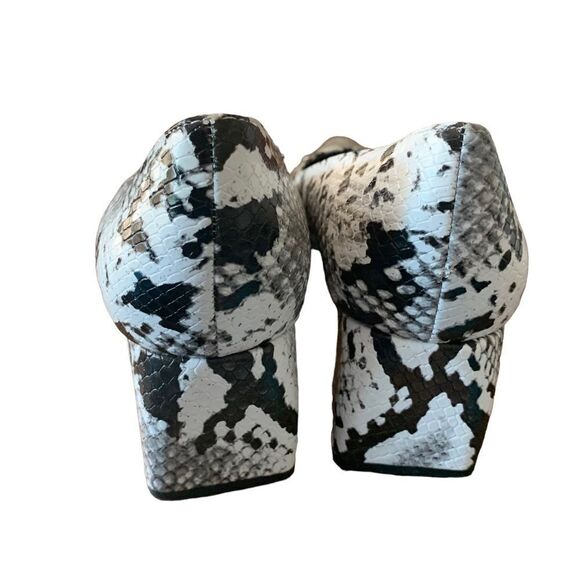 ZARA Woman Snakeskin Block Heel Pointed Toe Shoe Sz 37 6.5 - Picture 5 of 7